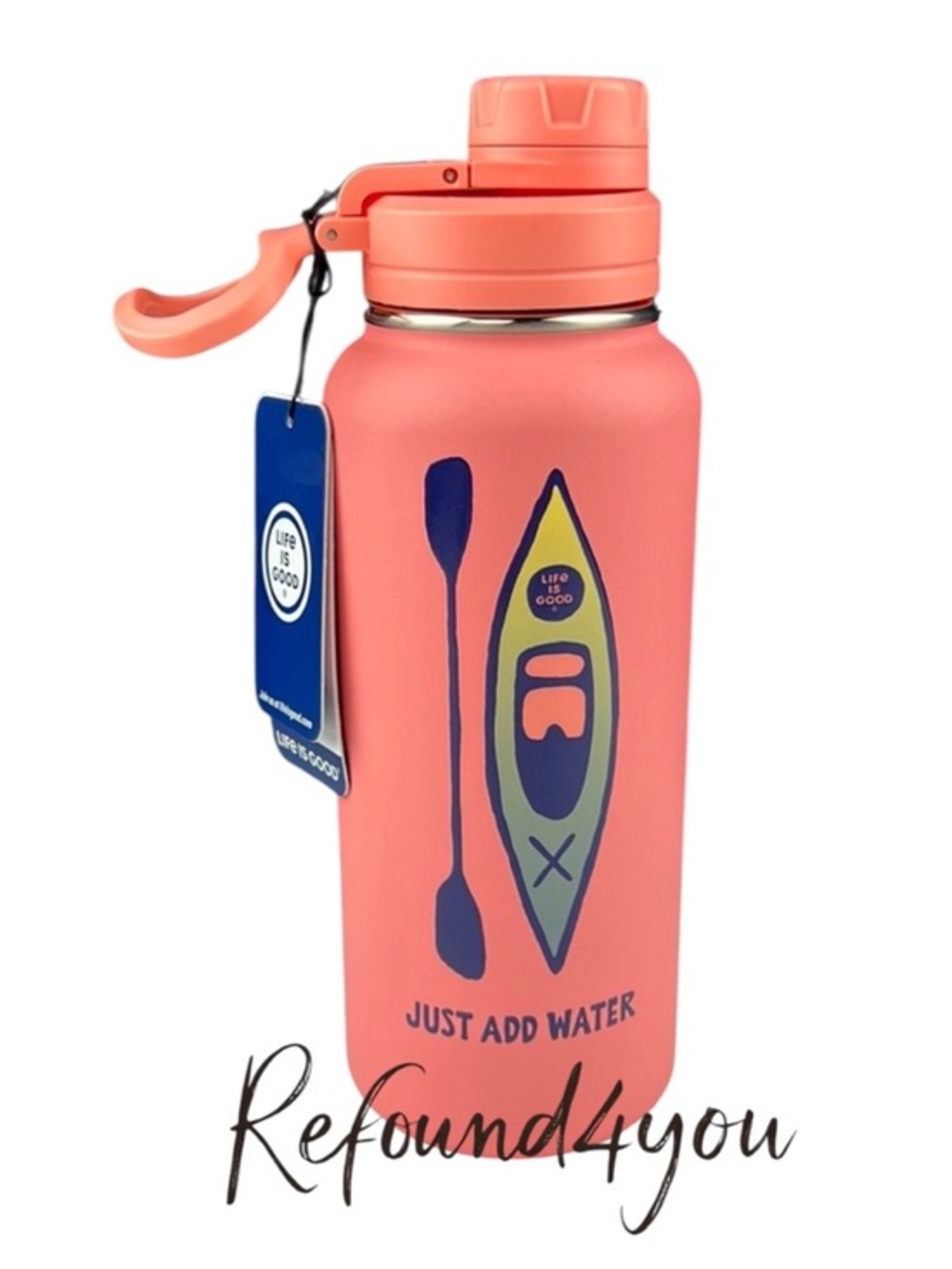 MEN - Life is Good -  ‘Just Add Water’ 32oz insulated H20 bottle. NWT Firm!